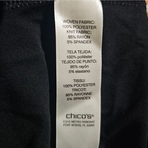 CHICO'S EASY WEAR Black Sleeveless Sheer Panel‎ Top - Size 1 - Picture 8 of 8